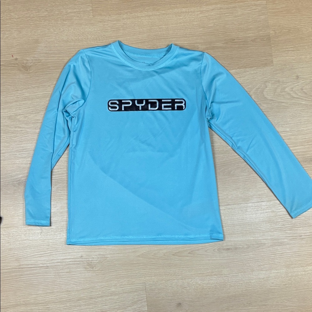 Spyder Kids Surf Sand Sun H2O Light Blue Long Sleeve Rashguard size M